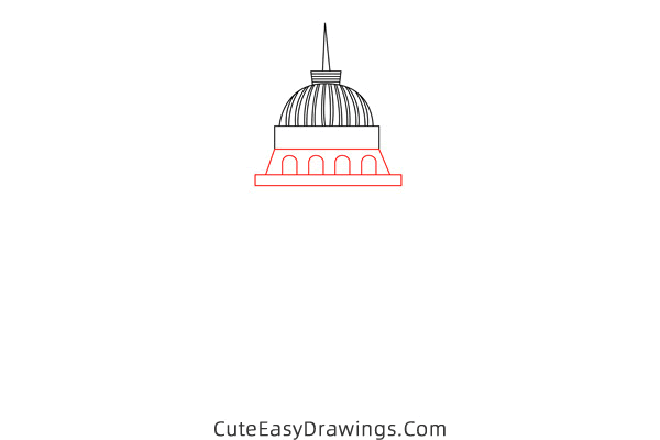 how to draw the white house - www.cuteeasydrawings.com