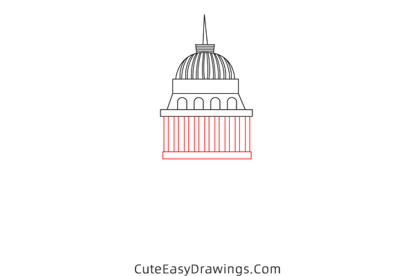 how to draw the white house - www.cuteeasydrawings.com