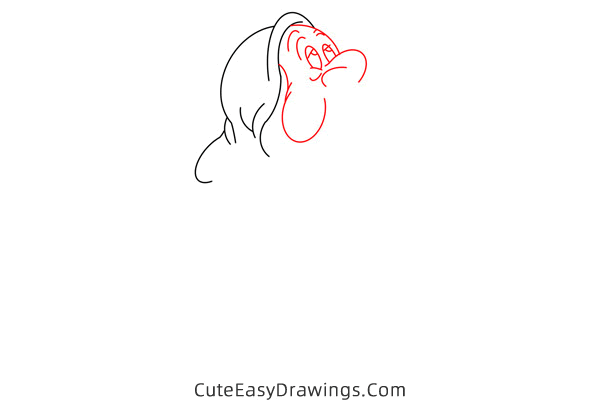 how to draw sneezy dwarf - www.cuteeasydrawings.com