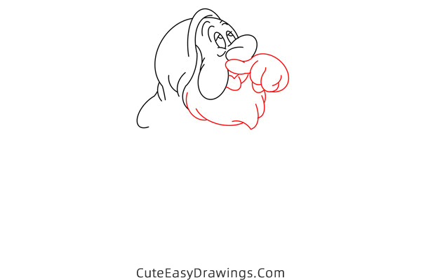 how to draw sneezy dwarf - www.cuteeasydrawings.com