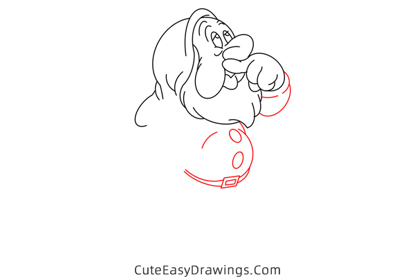 how to draw sneezy dwarf - www.cuteeasydrawings.com