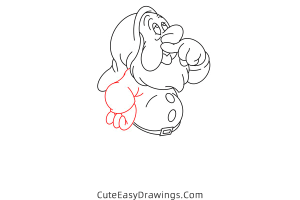 how to draw sneezy dwarf - www.cuteeasydrawings.com