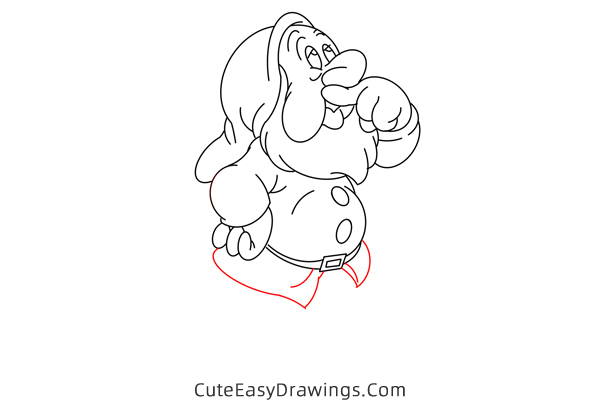 how to draw sneezy dwarf - www.cuteeasydrawings.com