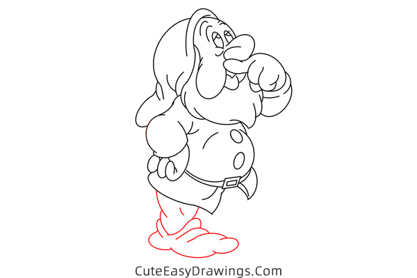 how to draw sneezy dwarf - www.cuteeasydrawings.com