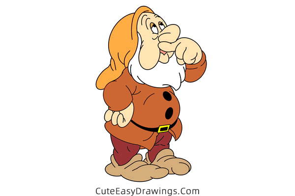 how to draw sneezy dwarf - www.cuteeasydrawings.com