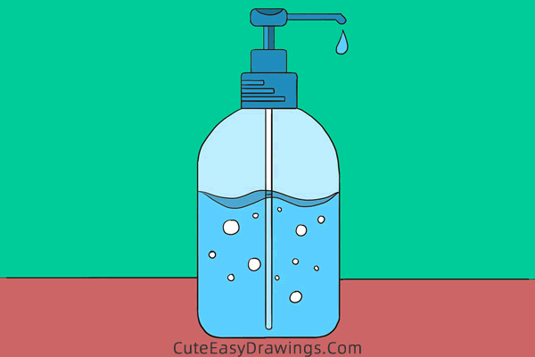 how to draw hand sanitizer - www.cuteeasydrawings.com