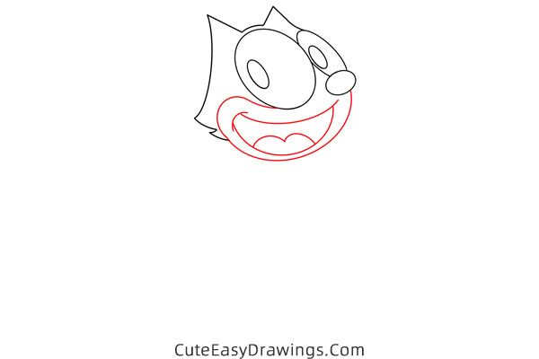 how to draw felix the cat - www.cuteeasydrawings.com