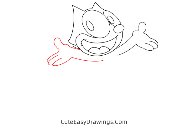 how to draw felix the cat - www.cuteeasydrawings.com