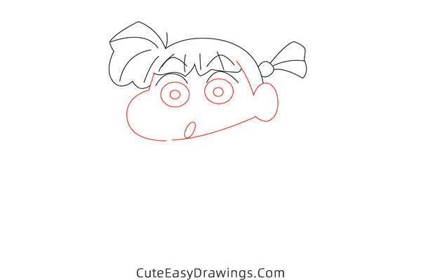 how to draw nene sakurada from crayon shin chan - www.cuteeasydrawings.com