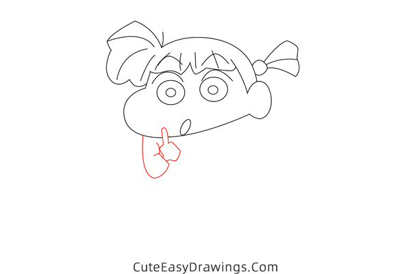 how to draw nene sakurada from crayon shin chan - www.cuteeasydrawings.com