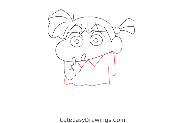 how to draw nene sakurada from crayon shin chan - www.cuteeasydrawings.com