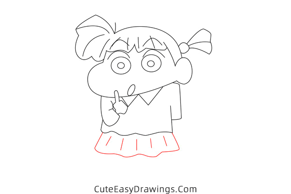 how to draw nene sakurada from crayon shin chan - www.cuteeasydrawings.com