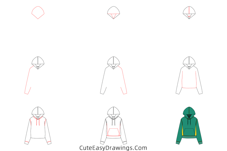 how to draw a hoodie - www.cuteeasydrawings.com