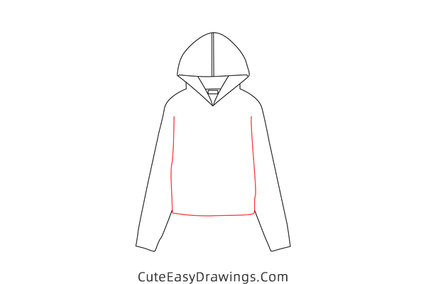 how to draw a hoodie - www.cuteeasydrawings.com