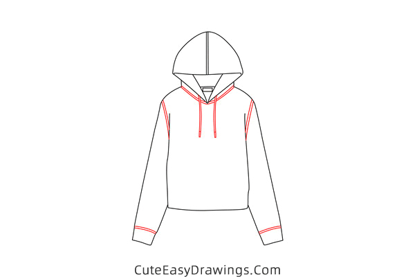 how to draw a hoodie - www.cuteeasydrawings.com