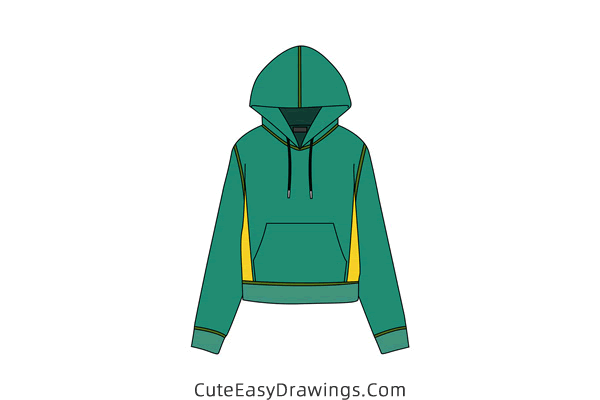 how to draw a hoodie - www.cuteeasydrawings.com