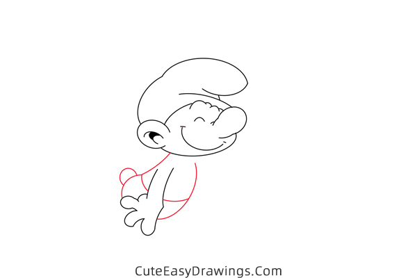 how to draw hefty smurf - www.cuteeasydrawings.com