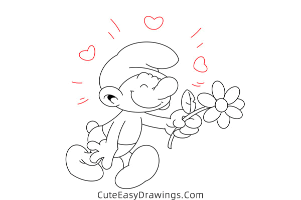 how to draw hefty smurf - www.cuteeasydrawings.com