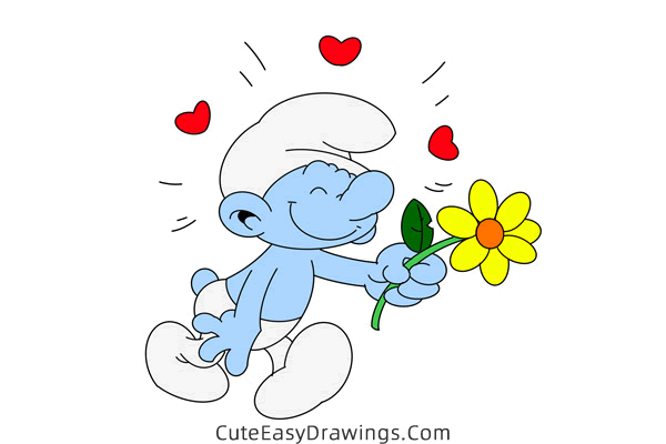 how to draw hefty smurf - www.cuteeasydrawings.com