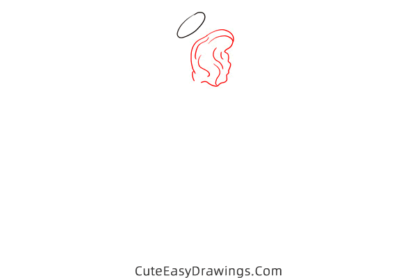 how to draw a praying angel - www.cuteeasydrawings.com