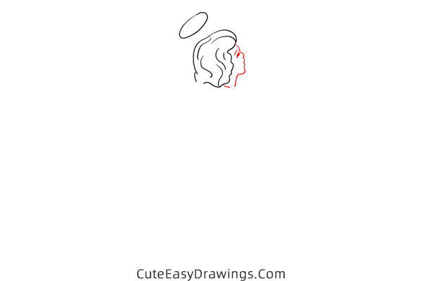 how to draw a praying angel - www.cuteeasydrawings.com