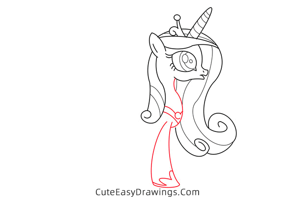 how to draw princess cadence from my little pony - www.cuteeasydrawings.com