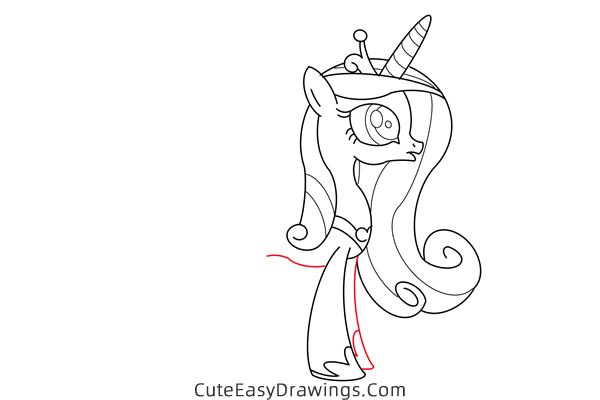 how to draw princess cadence from my little pony - www.cuteeasydrawings.com