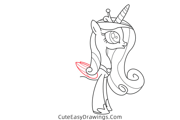 how to draw princess cadence from my little pony - www.cuteeasydrawings.com