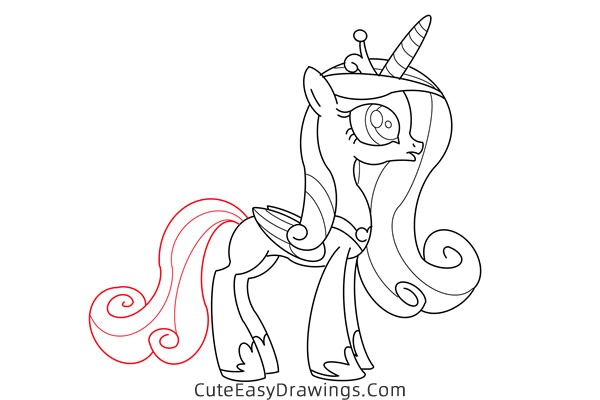 how to draw princess cadence from my little pony - www.cuteeasydrawings.com