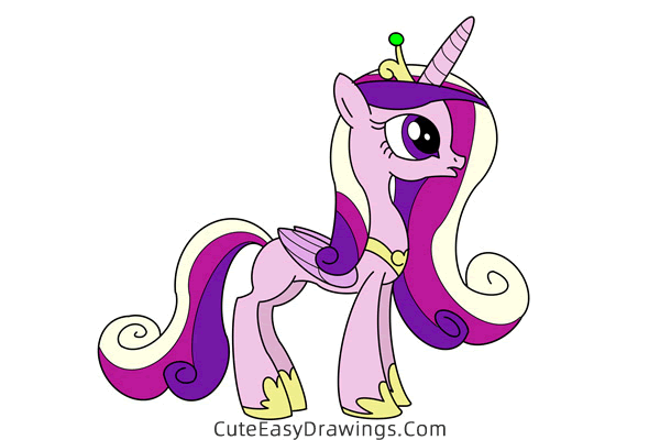 how to draw princess cadence from my little pony - www.cuteeasydrawings.com