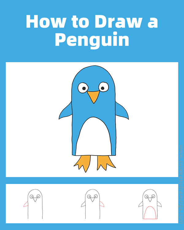 how to draw a penguin easy - www.cuteeasydrawings.com