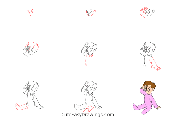 how to draw michael darling from peter pan - www.cuteeasydrawings.com