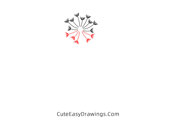 how to draw a dandelion - www.cuteeasydrawings.com