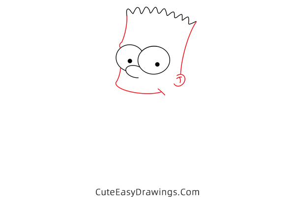 how to draw bart simpson - www.cuteeasydrawings.com