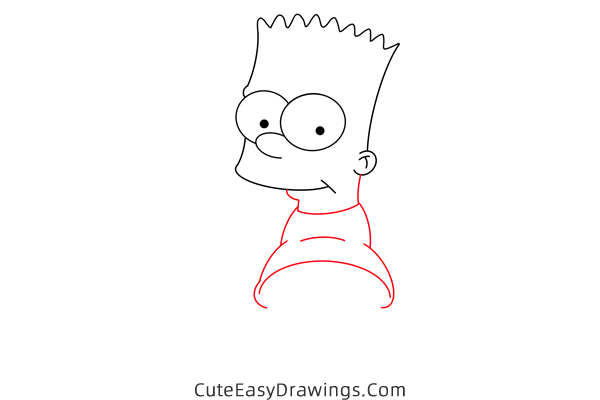 how to draw bart simpson - www.cuteeasydrawings.com