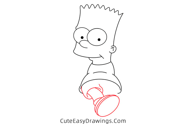 how to draw bart simpson - www.cuteeasydrawings.com