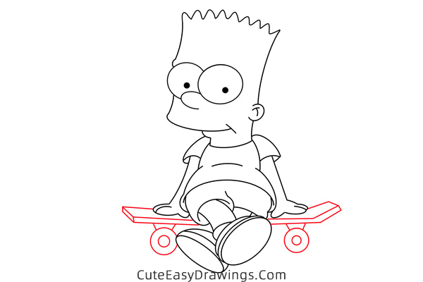 how to draw bart simpson - www.cuteeasydrawings.com