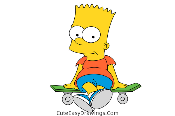 how to draw bart simpson - www.cuteeasydrawings.com