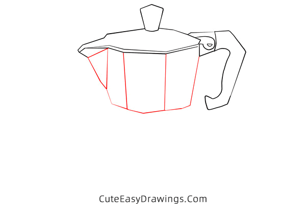 how to draw a realistic coffee maker - www.cuteeasydrawings.com