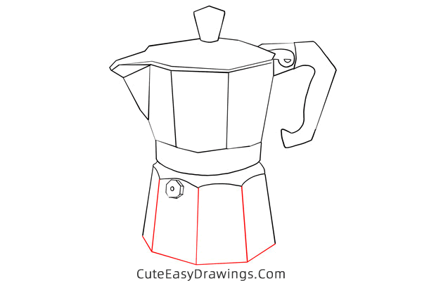 how to draw a realistic coffee maker - www.cuteeasydrawings.com