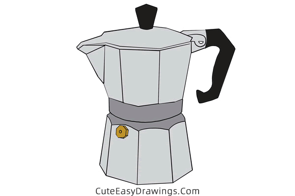 how to draw a realistic coffee maker - www.cuteeasydrawings.com