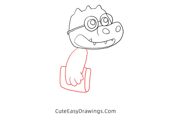 how to draw a cartoon alligator - www.cuteeasydrawings.com