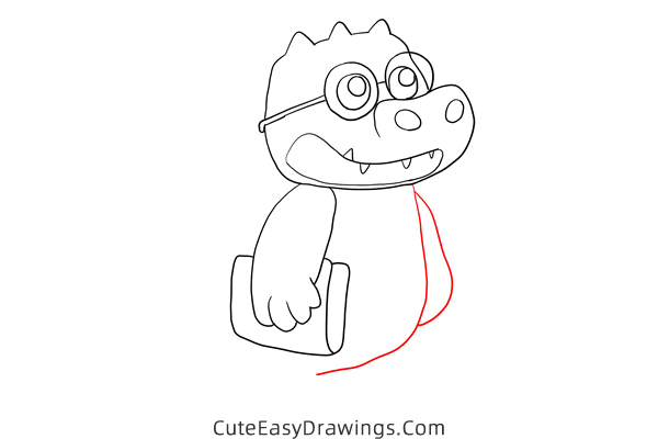 how to draw a cartoon alligator - www.cuteeasydrawings.com