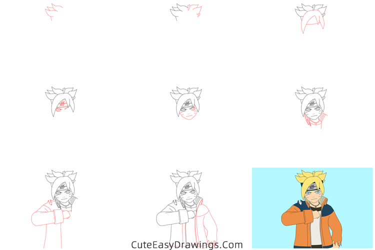 how to draw boruto uzumaki from naruto - www.cuteeasydrawings.com