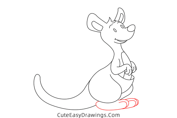 how to draw a kangaroo easy - www.cuteeasydrawings.com