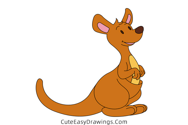 how to draw a kangaroo easy - www.cuteeasydrawings.com