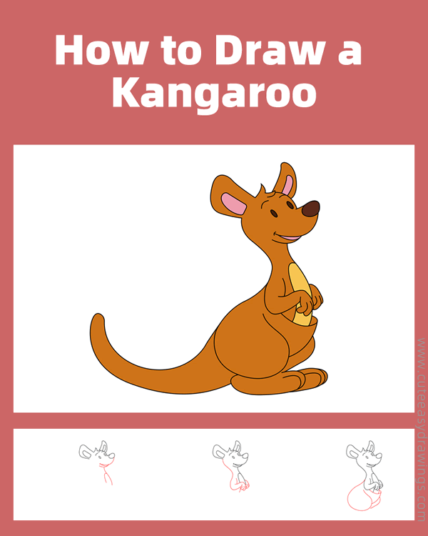 how to draw a kangaroo easy - www.cuteeasydrawings.com