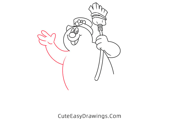 how to draw frosty the snowman - www.cuteeasydrawings.com