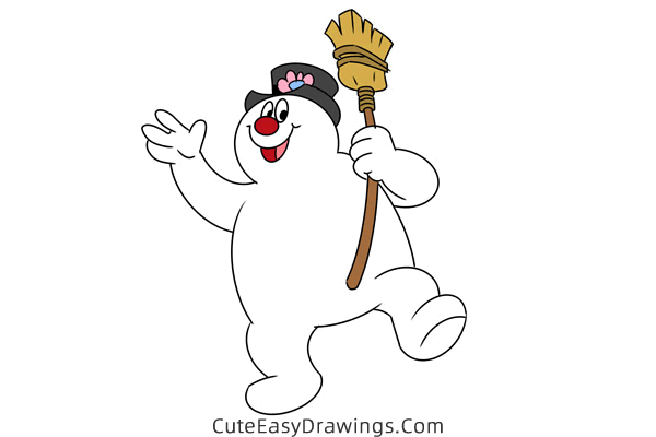 how to draw frosty the snowman - www.cuteeasydrawings.com