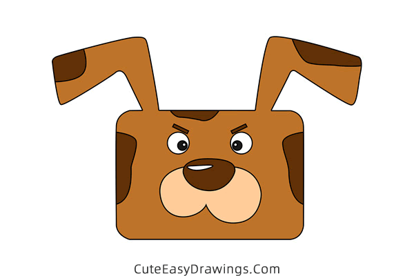 how to draw a dog face - www.cuteeasydrawings.com